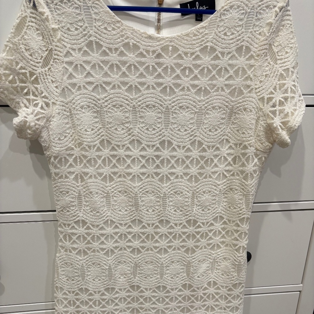 White lace Lulus dress size large